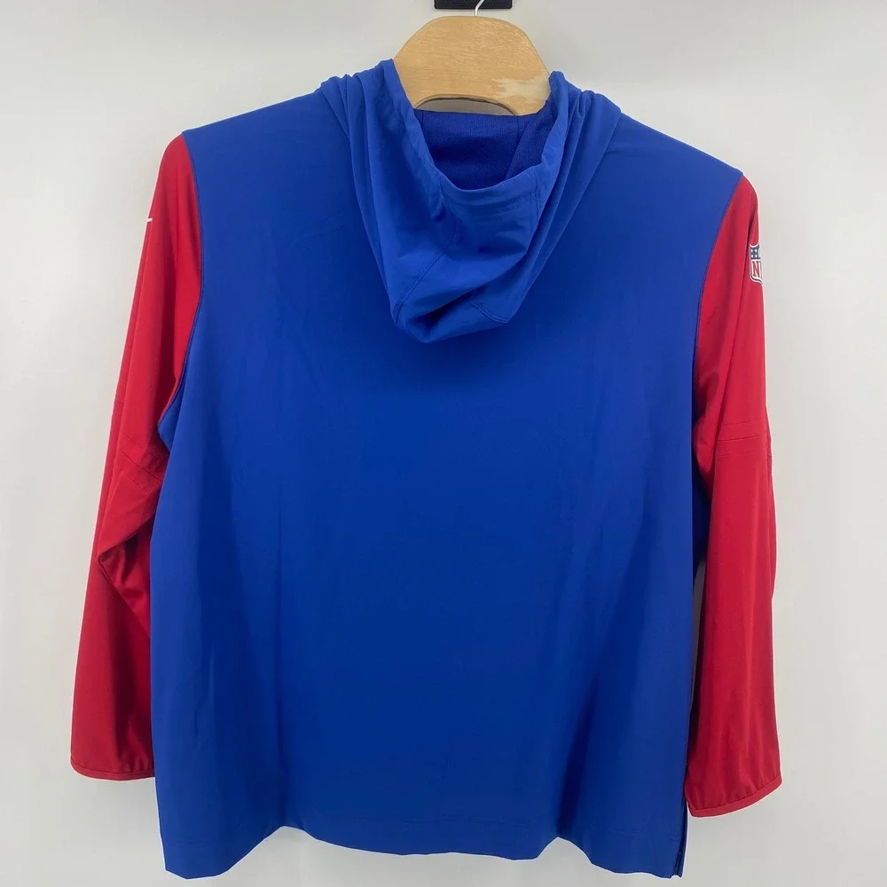 Nike New York Giants Hoodie Mens 2XL Blue Red Quarter Zip NFL Windbreaker Jacket